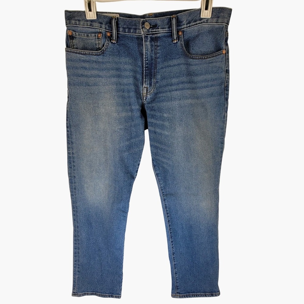 Gap 365 TEMP Denim Blue Jeans Mens 34x29 Straight Stretch Wicking